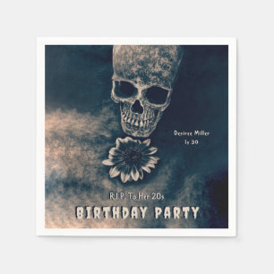 Gothic Skull Sonnenblumen RIP zu ihren 20ern Serviette