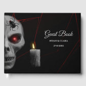 Gothic Skull Spider Candle - Dark Moody Halloween Gästebuch (Vorderseite)