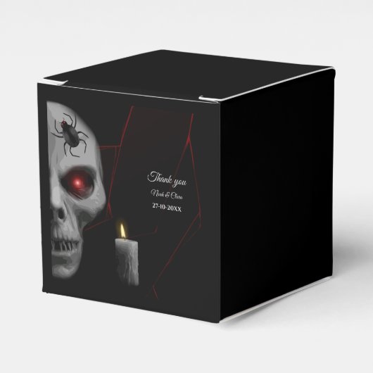 Gothic Skull Spider Candle - Dark Moody Halloween Geschenkschachtel (Vorderseite)