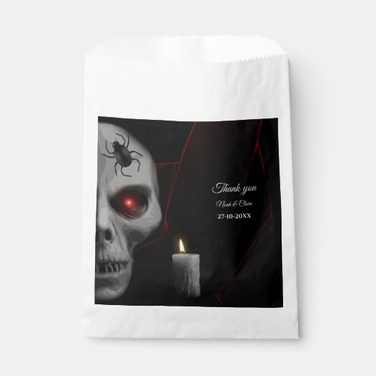 Gothic Skull Spider Candle - Dark Moody Halloween Geschenktütchen (Vorderseite)