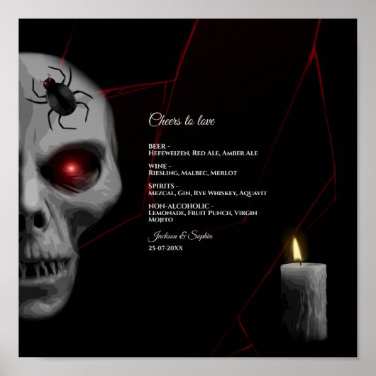 Gothic Skull Spider Candle - Dark Moody Halloween Poster (Vorne)