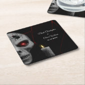 Gothic Skull Spider Candle - Dark Moody Halloween Rechteckiger Pappuntersetzer (angewinkelt)