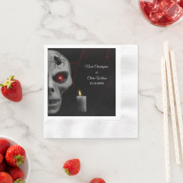 Gothic Skull Spider Candle - Dark Moody Halloween Serviette