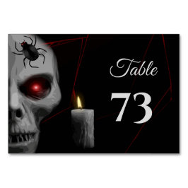 Gothic Skull Spider Candle - Dark Moody Halloween Tischnummer