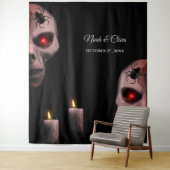 Gothic Skull Spider Candle - Dark Moody Halloween Wandteppich (Beispiel)