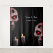 Gothic Skull Spider Candle - Dark Moody Halloween Wandteppich (Vorderseite)