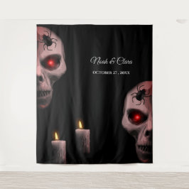 Gothic Skull Spider Candle - Dark Moody Halloween Wandteppich