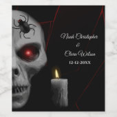 Gothic Skull Spider Candle - Dark Moody Halloween Weinetikett (Einzelnes Label)
