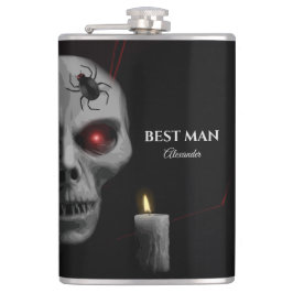 Gothic Skull Spider Candle - Dunkles, graues Hallo Flachmann