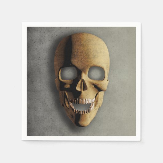 Gothic Skull Spooky Skeleton Face Halloween-Party Serviette (Vorderseite)