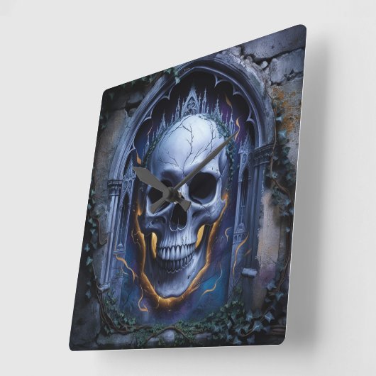 Gothic Skull Symphony Design Clock Quadratische Wanduhr (Winkel)