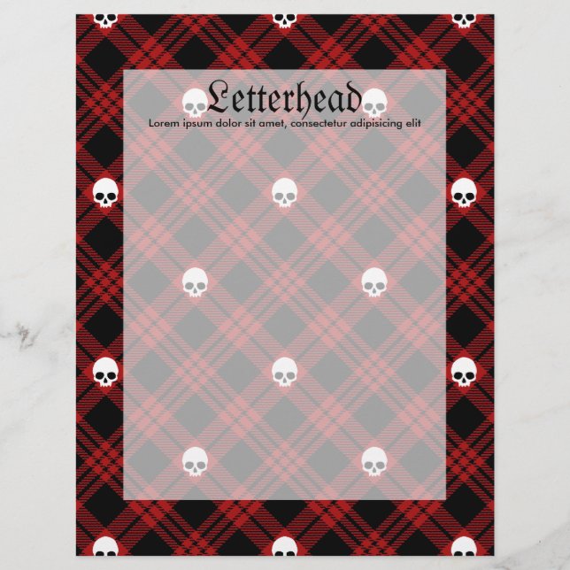 Gothic Skull Tartan Kariert (Vorderseite)