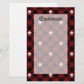 Gothic Skull Tartan Kariert Briefpapier (Vorne/Hinten)