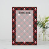 Gothic Skull Tartan Kariert Briefpapier (Stehend Vorderseite)