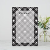 Gothic Skull Tartan Kariert Briefpapier (Stehend Vorderseite)
