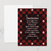 Gothic Skull Tartan Kariert Einladung (Vorne/Hinten)