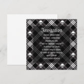 Gothic Skull Tartan Kariert Einladung (Vorne/Hinten)