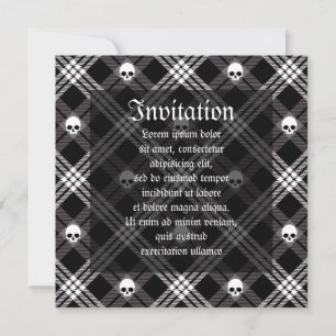Gothic Skull Tartan Kariert Einladung