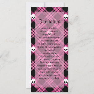 Gothic Skull Tartan Kariert Einladung