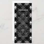 Gothic Skull Tartan Kariert Einladung (Vorne/Hinten)