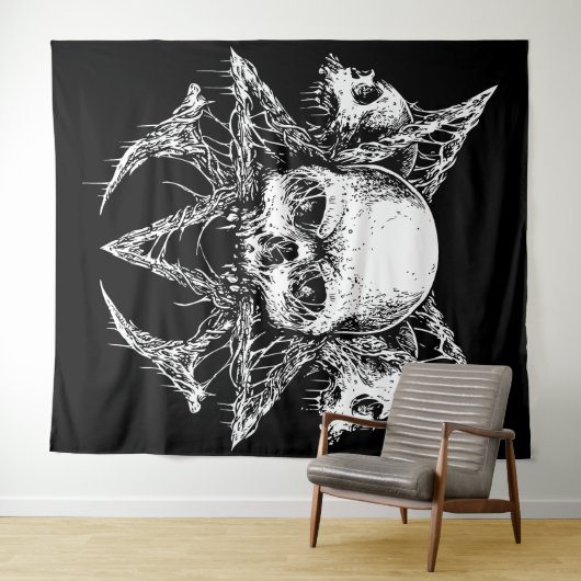 Gothic Skull Trio Wandteppich (Beispiel (Horizontal))