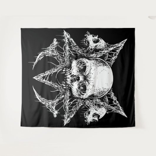 Gothic Skull Trio Wandteppich (Vorderseite (Horizontal))