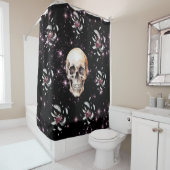 Gothic, Skull und Blume Design Duschvorhang (Beispiel)