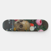 Gothic Skull und Rose Funky Dark Grunge Skateboard (Horizontal)