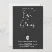 Gothic Skull Verlobungsfeier Einladung (Vorderseite)
