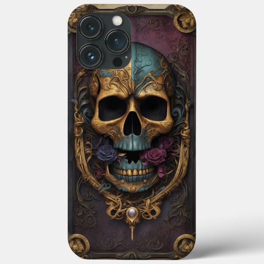Gothic Skull Verziert Case-Mate iPhone Hülle (Rückseite)