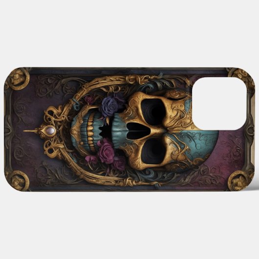 Gothic Skull Verziert Case-Mate iPhone Hülle (Rückseite (Horizontal))