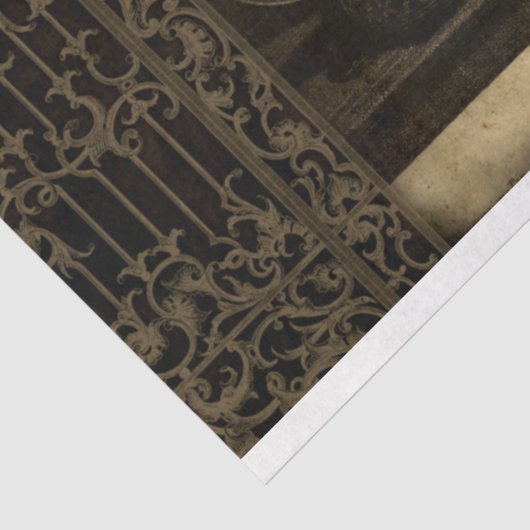 Gothic Skull Viktorianisch Halloween Ephemera Seidenpapier (Ausschnitt)