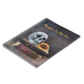 Gothic Skull Vintag Books Gelbe Sonnenblume Rezept Notizblock (Linke Seite)