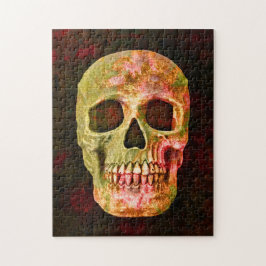 Gothic Skull Vintag Retro Rot Grün Beängstigend Puzzle