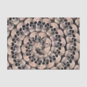Gothic Skull Vintag Sepia Abstrakten Spiral Muster Seidenpapier