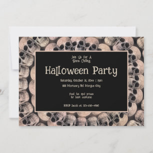 Gothic Skull Vintages Abstraktes Halloween-Party Einladung