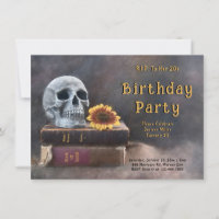Gothic Skull Vintages Buch Sonnenblumen RIP zu ihr