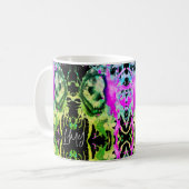 Gothic Skull Wassercolor Halloween Neon Art Kaffeetasse (Vorderseite Links)