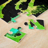 Gothic Skull Wassercolor Halloween Neon Art Puzzle (Seite)