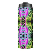 Gothic Skull Wassercolor Halloween Neon Art Thermosbecher (Vorderseite)