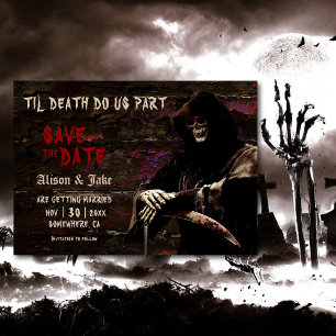 Gothic Skull Wedding rettet das Datum Save The Date