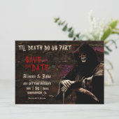 Gothic Skull Wedding rettet das Datum Save The Date (Stehend Vorderseite)