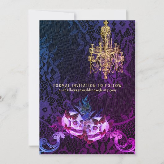 Gothic Skull Wedding Save The Date (Rückseite)