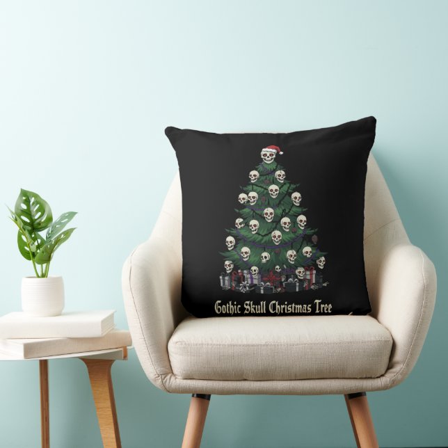 Gothic Skull Weihnachtsbaum | Alternative Spooky Kissen (Stuhl )