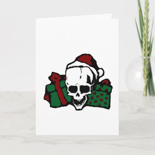 Gothic Skull Weihnachtskarten Feiertagskarte (Vorderseite)
