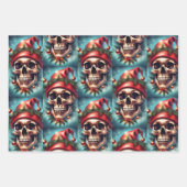 Gothic Skull Weihnachtswrapping Paper Geschenkpapier Set (Vorderseite 2)