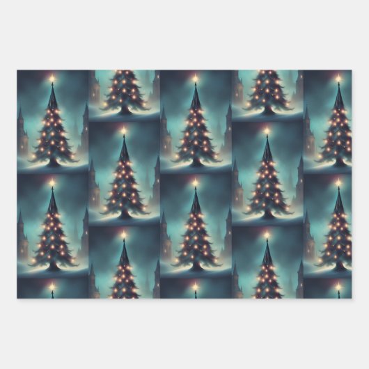 Gothic Skull Weihnachtswrapping Paper Geschenkpapier Set (Vorderseite)