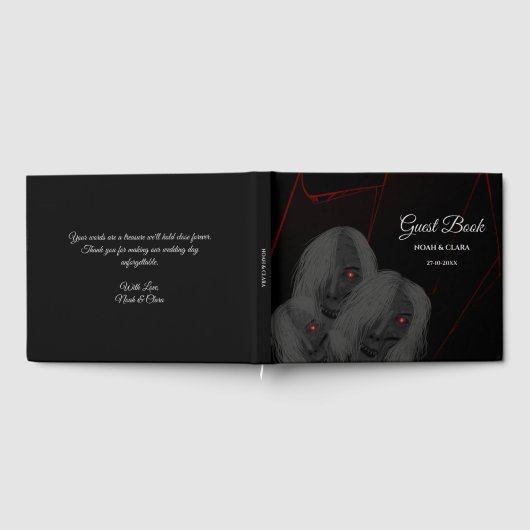 Gothic Skull White Ghosts- Dark Moody Halloween  Gästebuch (Voll)