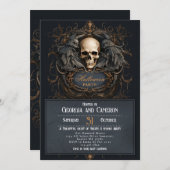 Gothic Skull Wings Halloween Einladung (Vorne/Hinten)