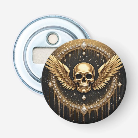 💎 Gothic Skull Wings Logo Für Alternative Geschen Flaschenöffner (Vorderseite)